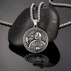 Spartan Warrior Axe Pendant Necklace — Gold-Tone Steel