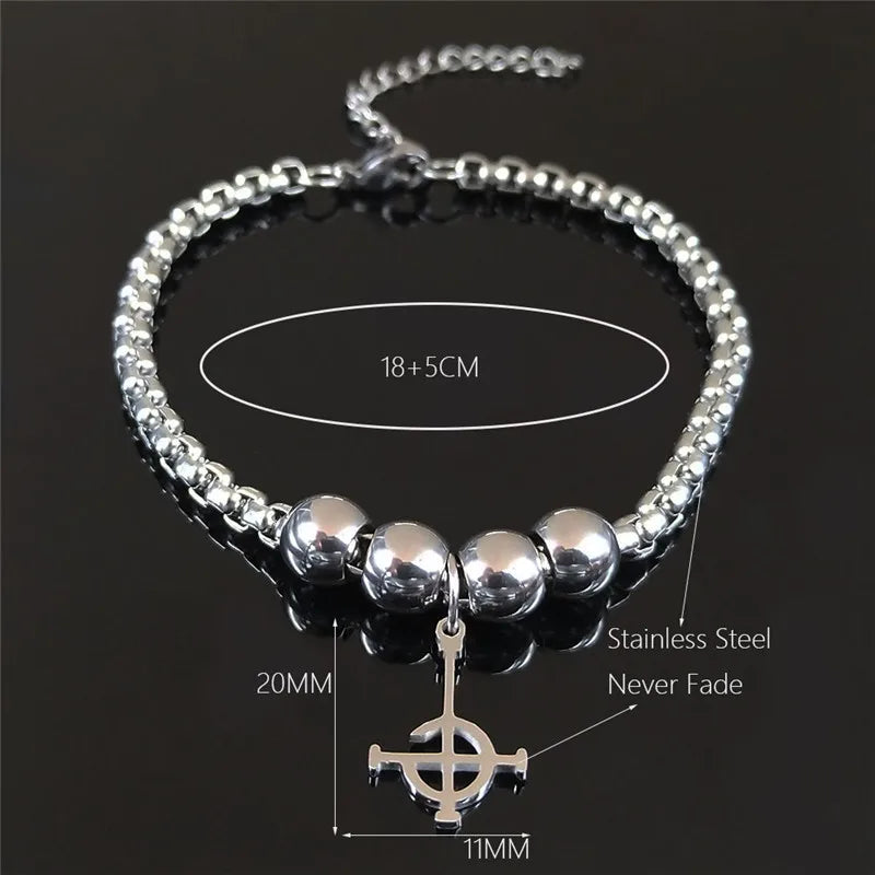 Band Beaded Bracelet — Stainless Steel