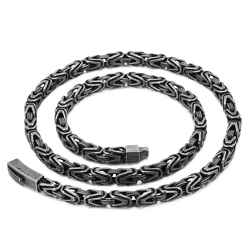 50-65CM 25.5" 6MM Chain Necklace Choker for Men Luxury Gold Color Stainless Steel Men's Necklaces Best Friends Birthday