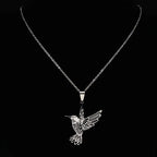 Hummingbird Pendant Necklace — Stainless Steel