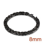 6/8/10mm Width Punk Byzantine Chain Bracelet for Men Gold Black Silver Color Stainless Steel Mens Heavy Bracelets Jewelry