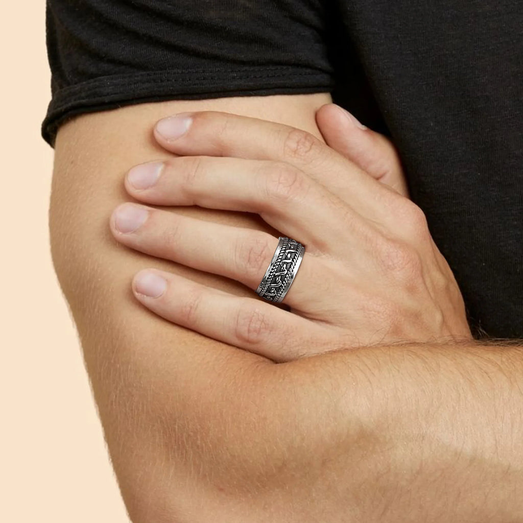 Twisted Rope Design Ring — Stainless Steel