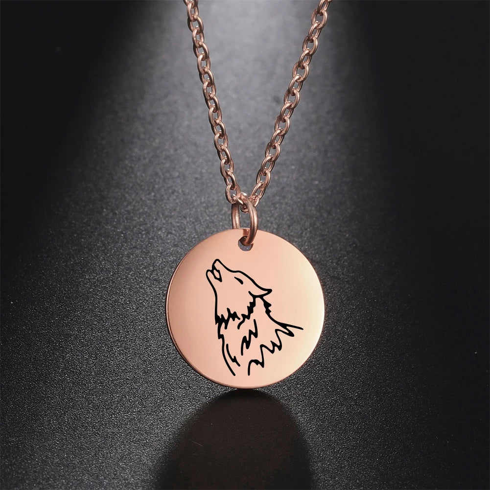 Wolf Moon Pendant Necklace — Silver