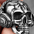 Headphone Skull Pendant Necklace — Stainless Steel