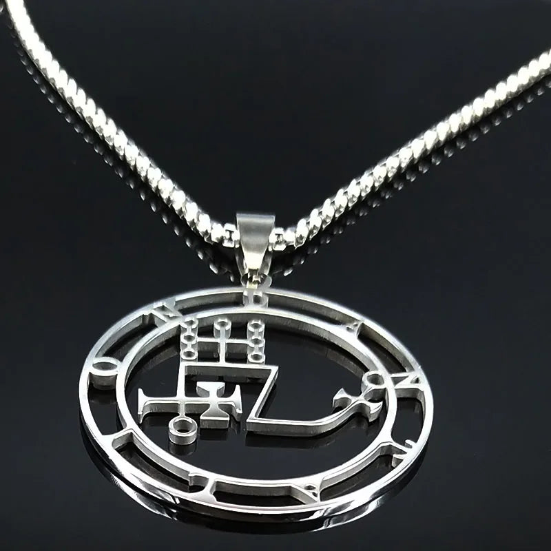 Demon Seal Pendant — Silver Stainless
