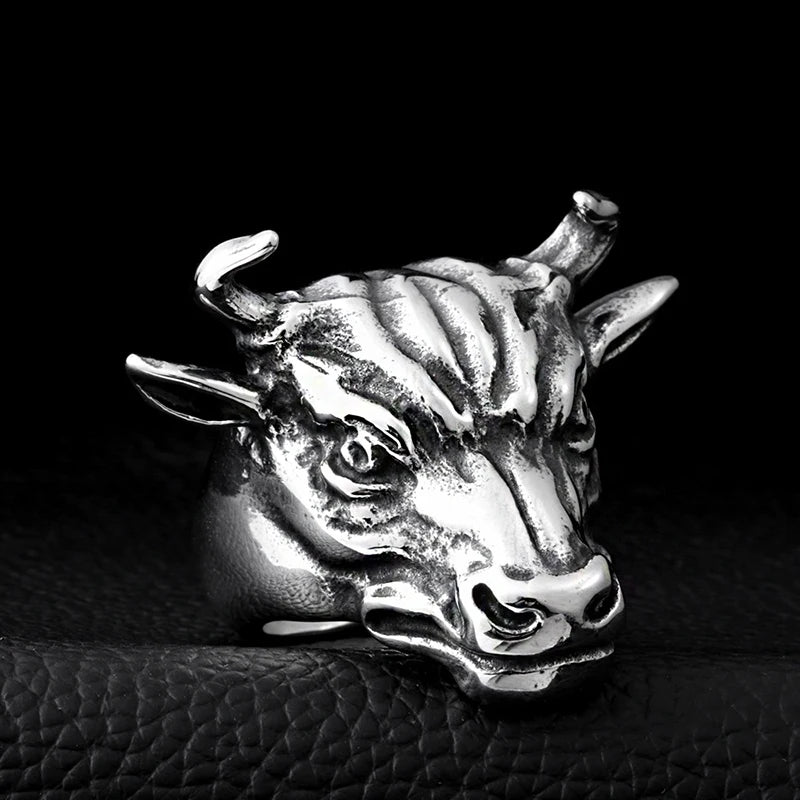 5 Styles Vintage Punk Wind Wolf Bull Ring Lizard Spartan Mask Rings Rock Hip Hop Men's Ring Jewelry Drop Shipping