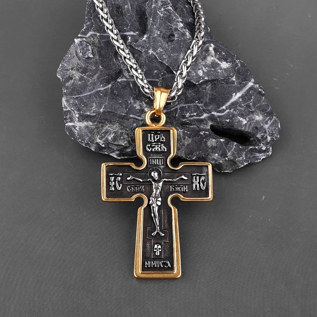 Jesus Christ Cross Pendant Necklace — 316L Stainless Steel