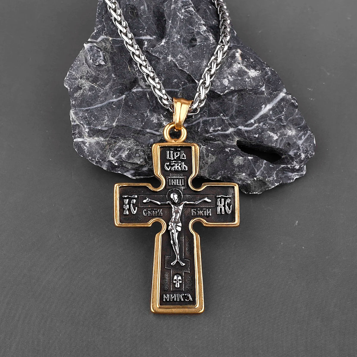 Jesus Christ Cross Pendant Necklace — 316L Stainless Steel
