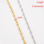 1 Piece Stainless Steel Hip Hop Coffee Bean Chains Necklaces Pig Nose Chains Bracelets Punk Necklace