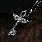 Kinitial Vintage Unique Egyptian Animal Scarab Beetle Pendant Necklace Key Cross Necklace For Man Punk Amulet Key Jewelry