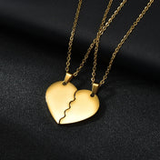 Split Heart Pendant Necklace — Stainless Steel