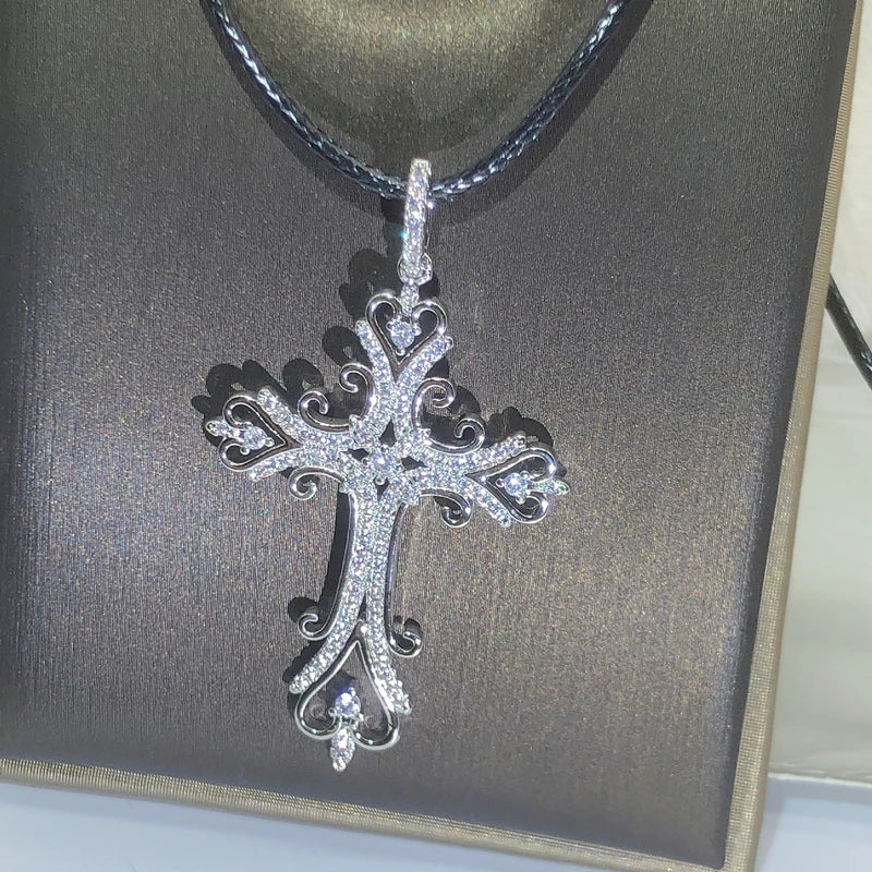 925 Silver Gothic Dark Cross Pendant