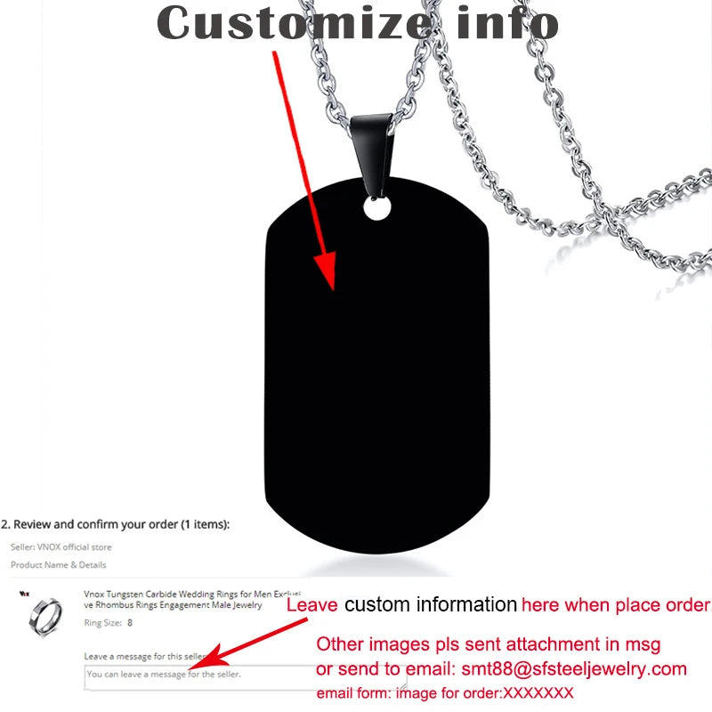 Vnox In the Darkest Hour When Demons Come Brothers Dog Tags for Men Stainless Steel Pendant BFF Necklaces Fraternal Gift