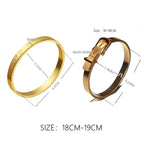 Luxury Roman Royal Classic Titanium Steel Hemp Rope Buckle Open Bangle Bracelets Fashion Type C Twisted Numeral For Men