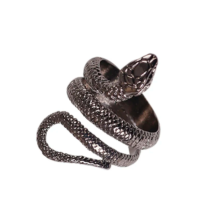 Fashion Retro Snake Ring Hip Hop Rock Men And Women Jewelry Adjustable Opening Ring