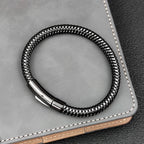 Wire Rope Bracelet Vintage Cuff — Men's 16.5-22cm