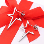 Punk Open Star Stud Earrings Everyday Wear — Stainless Steel