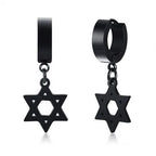 Cross Mini Huggie Hoop Earring — Stainless Steel