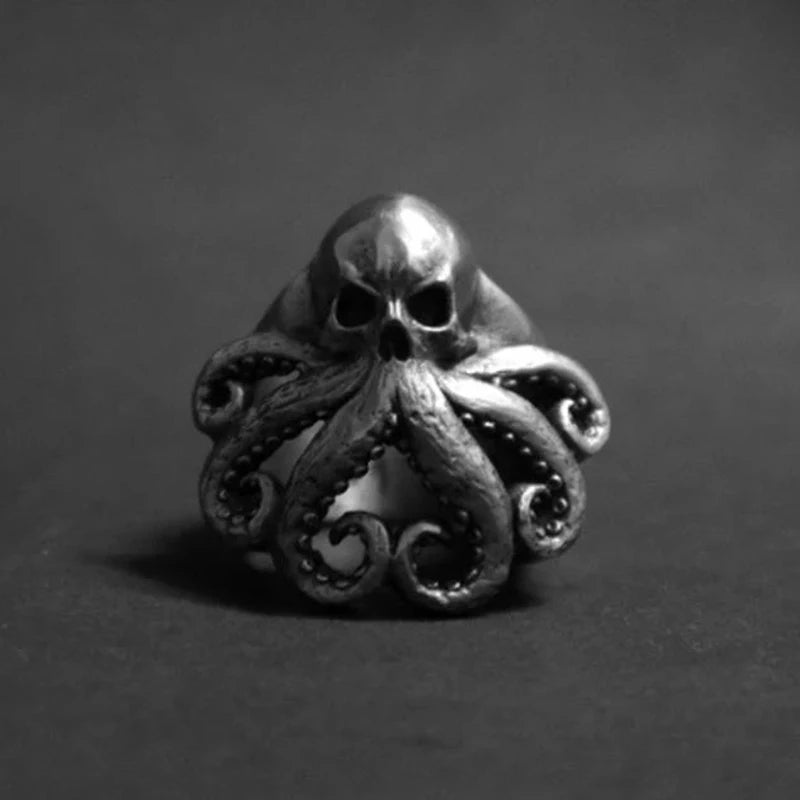 Onlysda Anillo Hombre Stainless Steel Gothic Skull Mask Ring Biker Hiphop rock Jewelry Unique Halloween Gift for Men