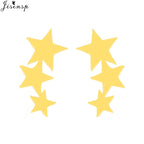 Punk Open Star Stud Earrings Everyday Wear — Stainless Steel