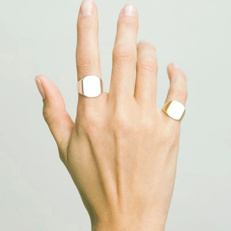 Vnox 18mm Signet Ring For Men Women, The Zodiac 12 Horoscope Constellation Sign Finger Band, Stainless Steel Aries Punk