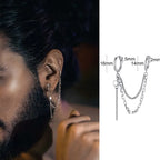 Silver Paperclip Hoop Earrings — Stainless Steel