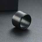 Men Ring 15mm Extra Wide Tube Black Stainless Steel Chunky Band Cigar Rings Male Jewelry Mens Accessories