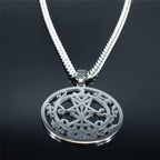 Lilith Sigil Silver Pendant Necklace — Stainless Steel