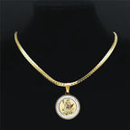 Iced Out Archangel Pendant Necklace — Stainless Steel