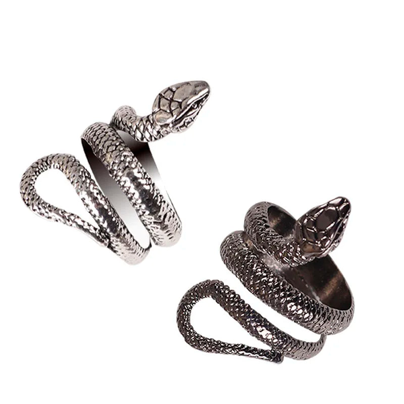 Fashion Retro Snake Ring Hip Hop Rock Men And Women Jewelry Adjustable Opening Ring