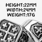 Jerusalem Cross Religion Stainless Steel Mens Rings Simple Retro for Male Boyfriend Biker Jewelry Creativity Gift