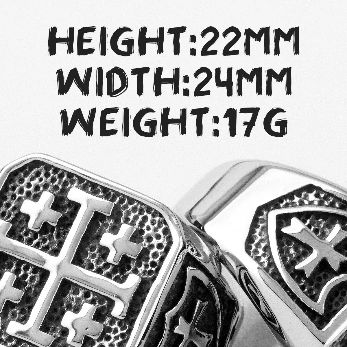 Jerusalem Cross Religion Stainless Steel Mens Rings Simple Retro for Male Boyfriend Biker Jewelry Creativity Gift