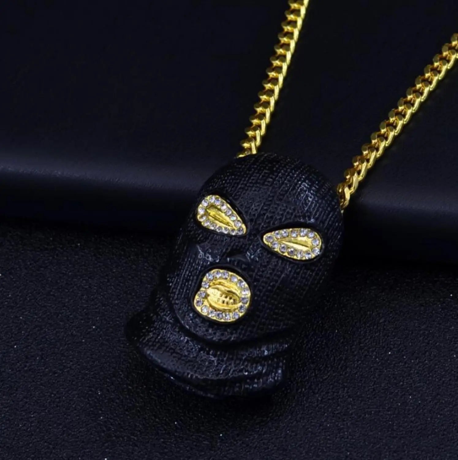 Iced Out Mask Pendant Necklace