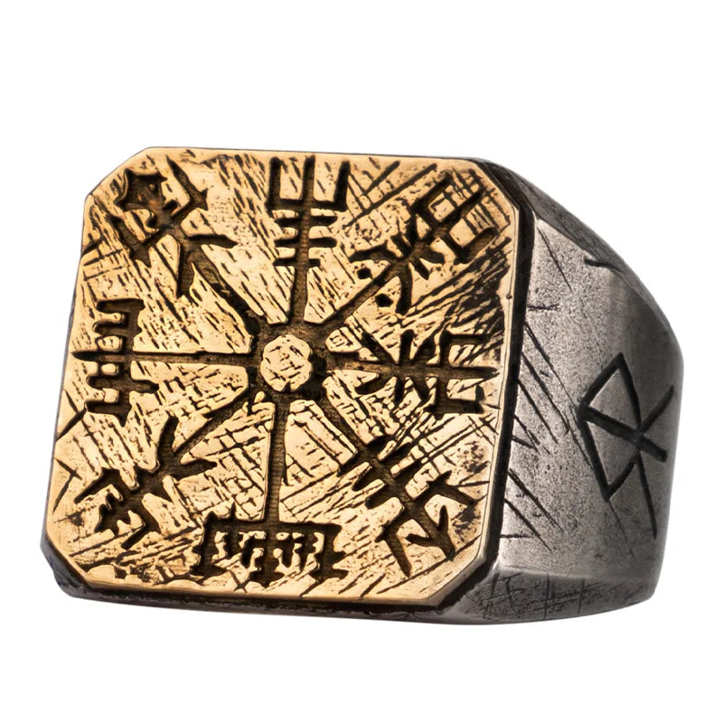 925 Silver Viking Ring Vegvisir Trendy Male Ring Single Ring Fashion Jewelry