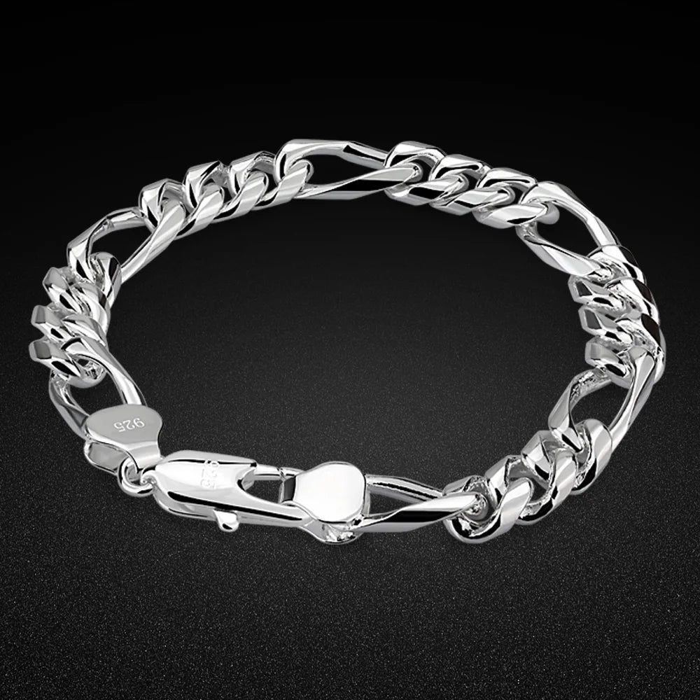 Punk Link Chain Bracelet in Silver Tone Color
