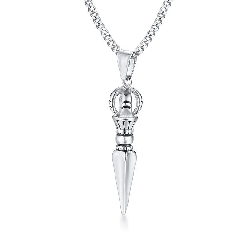 Tibetan Buddhist Vajra Pendant — Stainless