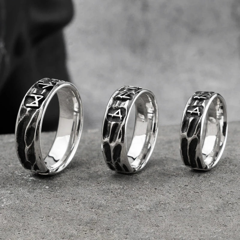 Vintage Viking Ring Ethnic Totem Rune Ring Men Geometric Shaped Titanium Steel Ring Fashion Locomotive Ring Jewelry Gifts