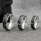 Vintage Viking Ring Ethnic Totem Rune Ring Men Geometric Shaped Titanium Steel Ring Fashion Locomotive Ring Jewelry Gifts