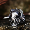Beier 316L Stainless Steel Ancient dish Sheep cattle head Skull Ring Messenger of hell satan Personality Fashion