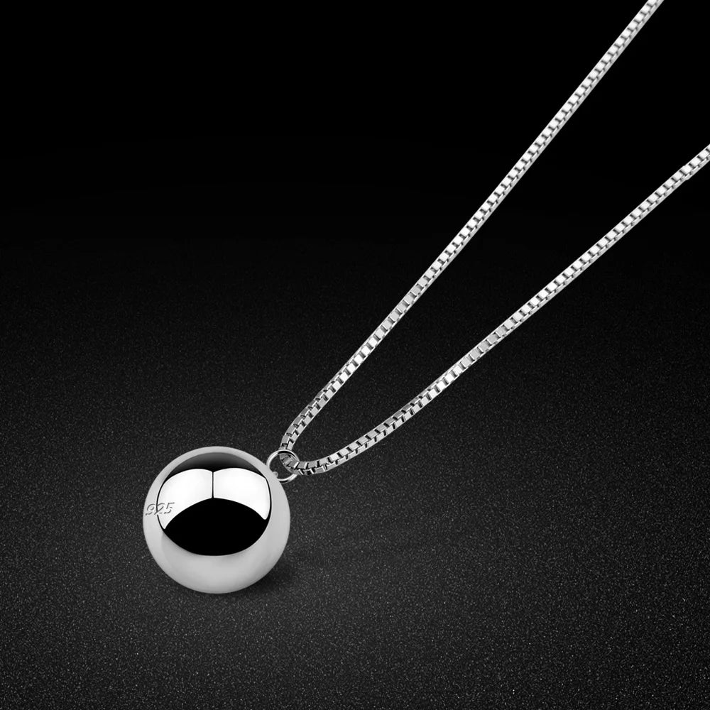 Minimalist Silver Box Chain Necklace for Women New Ringing Bell Pendant Hot Fashion Collares Choker Accessories