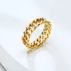 Cuban Ring, Curb Chain Ring, Stainless Steel Miami Link Rings,Streetwear Fashion Hip Pop Cool Ring, Everyday Jewelry 3 to 7 MM