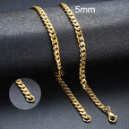Vnox 18-70cm Curb Chain Necklaces 3-11mm Men's Miami Cuban Link Classic Punk Heavy Metal Stainless Steel Long Women