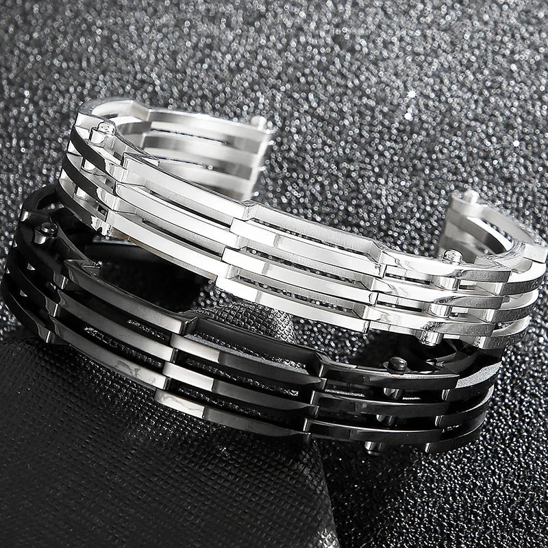 12MM Gold Color 316L Stainless Steel Open Bangle Cuff Bracelet For Man Boys On Hand Jewellery Accessories Logo Name
