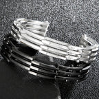12MM Gold Color 316L Stainless Steel Open Bangle Cuff Bracelet For Man Boys On Hand Jewellery Accessories Logo Name