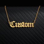 Custom Old English Name Necklaces For Women Men Stainless Steel Customized Pendant Necklace Personalized Goth Neck Chain Jewelry