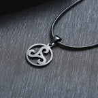 Triskelion Triple Spiral Pendant — Stainless