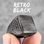 Simple Punk Retro Black Stainless Steel Mens Rings for Women Couple Lover Boy Girlfriend Biker Jewelry Creativity Gift