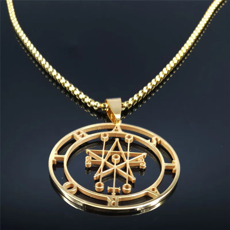 Astaroth Sigil Gold Pendant Necklace — Stainless Steel