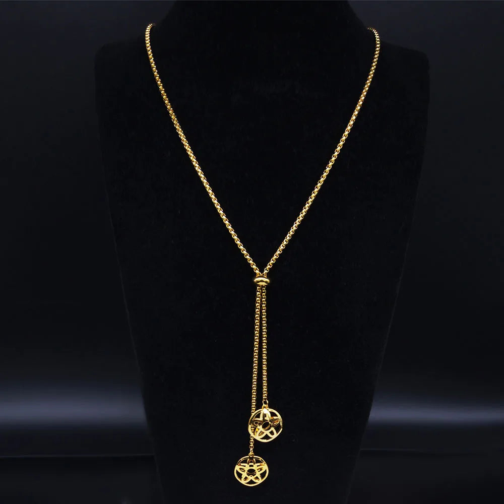 Bee Gold Statement Long Necklace — Stainless Steel