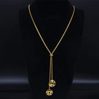 Bee Gold Statement Long Necklace — Stainless Steel